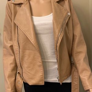 NEW WOMENS FOREVER 21 FAUX LEATHER JACKET SIZE S/P